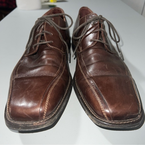 Johnston & Murphy Mens Oxfords Brown Square Toe Dress Shoes 8.5M - Picture 3 of 11